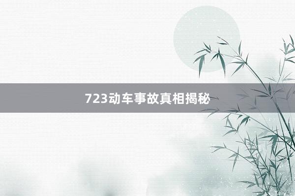 723动车事故真相揭秘